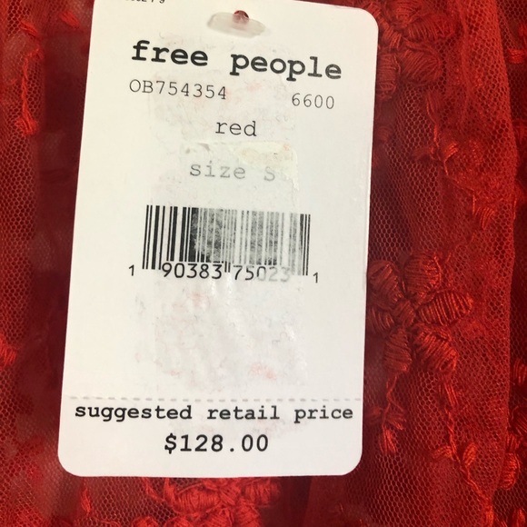 Free People Embroidered Blouse Red Size S. $128 - Picture 5 of 5